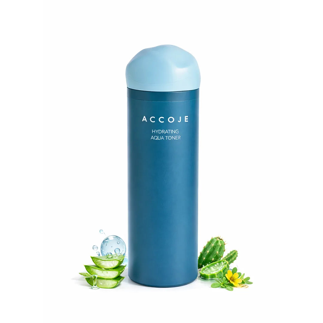 ACCOJE Hydrating Aqua Toner | Deep Hydration Facial Toner with Jeju Black Radish, Hyaluronic Acid & Green Tea | Lightweight Moisturizing Korean Toner | Skin Balancing & Soothing Skincare– 130ml