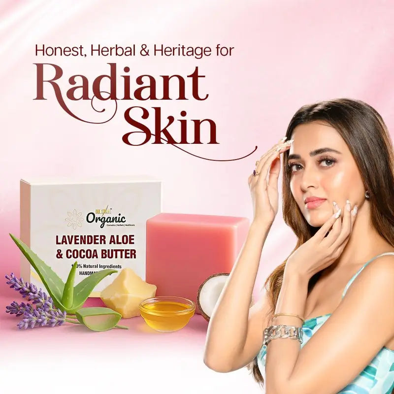 HEXA Organic Handmade Herbal Soap – Lavender, Aloe Vera & Cocoa Butter