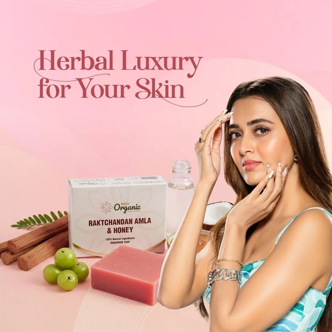 HEXA Organic Handmade Herbal Soap – Raktchandan, Amla & Honey