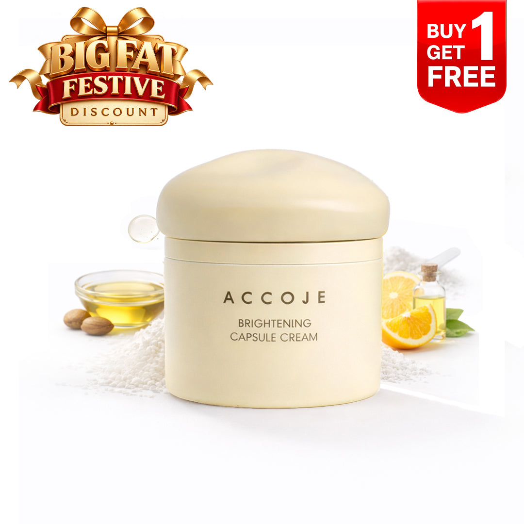 ACCOJE Brightening Capsule Cream – Niacinamide, Lotus Root & Green Tea | Hydration & Glow | 50ml