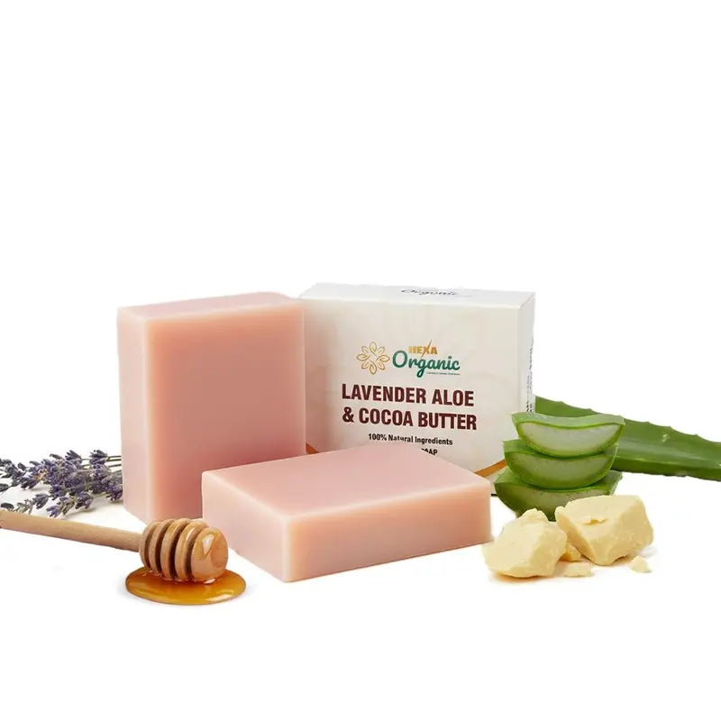 HEXA Organic Handmade Herbal Soap – Lavender, Aloe Vera & Cocoa Butter