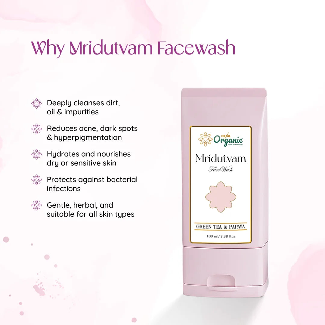 Hexa Organic Face Wash with Papaya & Neem – 100 ml