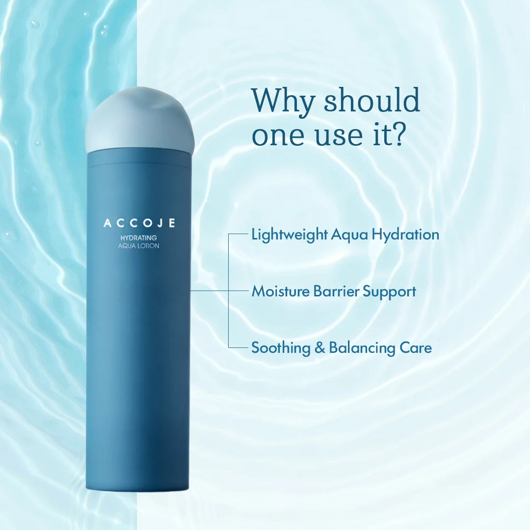 ACCOJE Hydrating Aqua Lotion | Lightweight Moisturizing Face Lotion with Jeju Black Radish & Hyaluronic Acid | Deep Hydration & Skin Barrier Care | Korean Skincare Moisturizer – 130ml