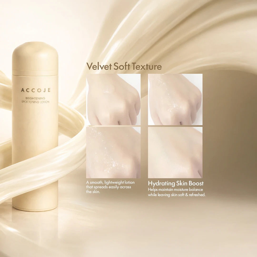 ACCOJE Brightening Spot Toning Lotion | Dark Spot Correcting & Hydrating Face Lotion | Niacinamide, Jeju Lotus Root & Green Tea Extract | Lightweight Brightening Lotion for Even Skin Tone– 130ml