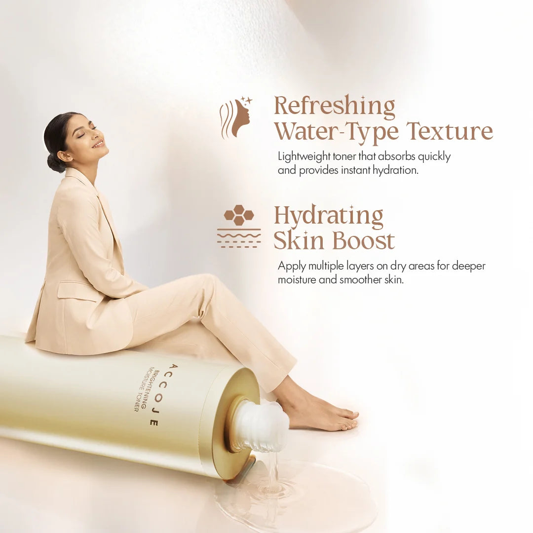 ACCOJE Brightening Moisture Toner | Hydrating & Radiance-Boosting Facial Toner | Niacinamide, Jeju Lotus Root & Green Tea Extract | Deep Hydration & Skin Prep | Korean Skincare Toner – 130ml