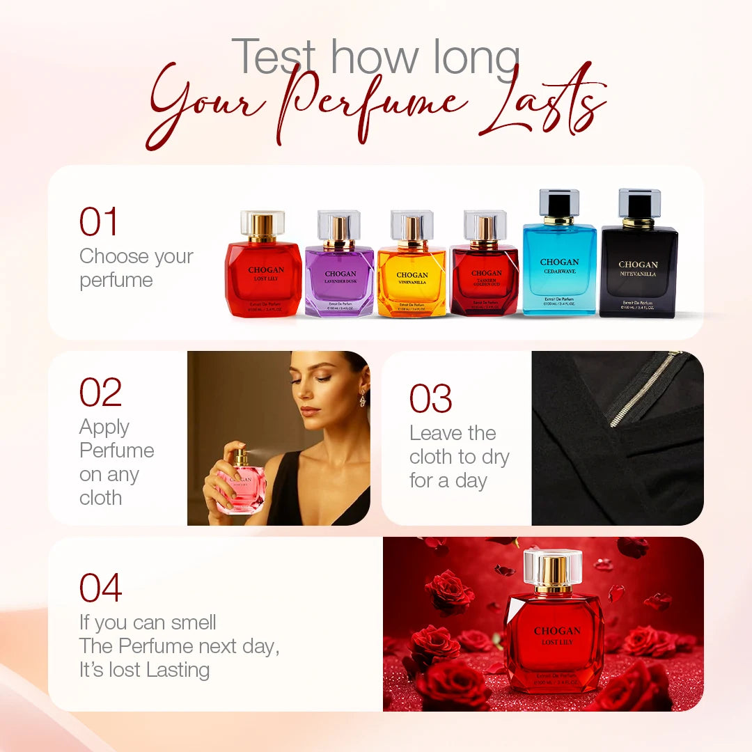 CHOGAN LOST LILY Extrait de Parfum – Citrus & Fruity Opening, Romantic Rose-Jasmine Heart, Soft Musk & Spiced Sandalwood Base | Sweet, Feminine & Long-Lasting Floral Fruity Scent | For Women | 100 ml