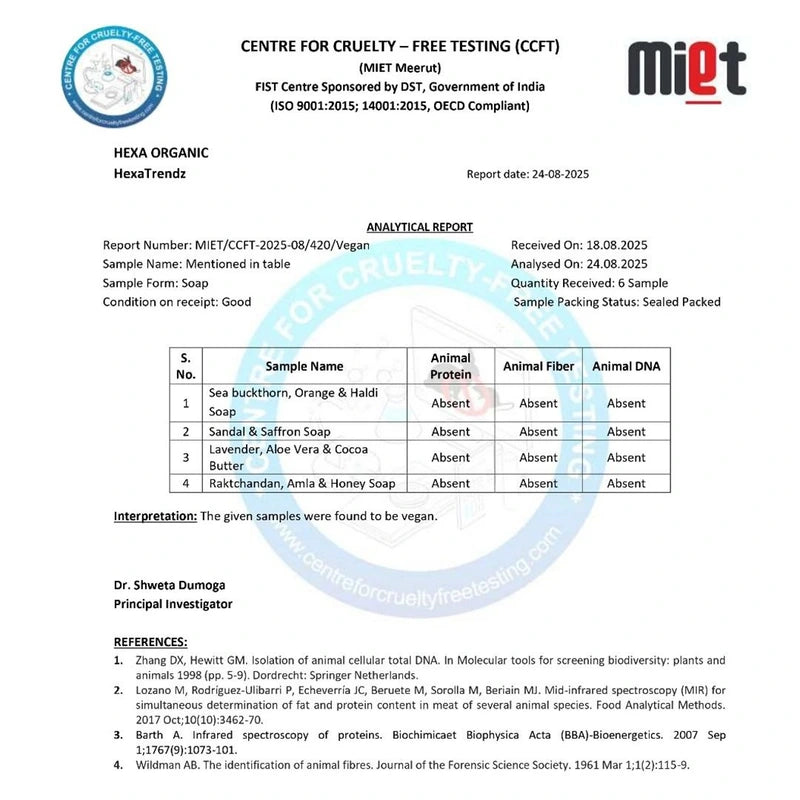 HEXA Organic Handmade Herbal Soap – Seabuckthorn, Orange & Haldi