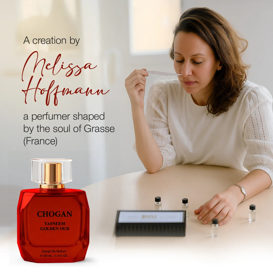 CHOGAN TASNEEM GOLDEN OUD Extrait de Parfum – Sweet Floral & Ambery Scent with Rosaceous Patchouli & Deep Woody Base | Long-Lasting, Spiritual & Elegant Fragrance | Unisex | 100 ml