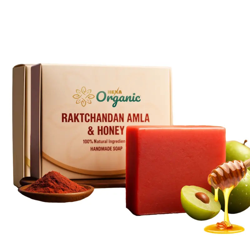 HEXA Organic Handmade Herbal Soap – Raktchandan, Amla & Honey