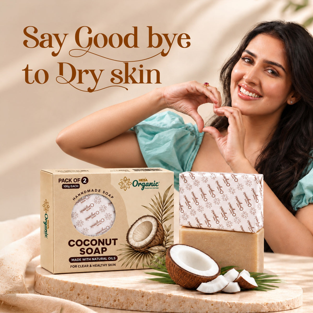 HEXA Organic Coconut Mulethi & Oat Soap 100g | Pack of 2 | Herbal Soap for Dry-Feeling Skin, Hydration & Gentle Cleansing