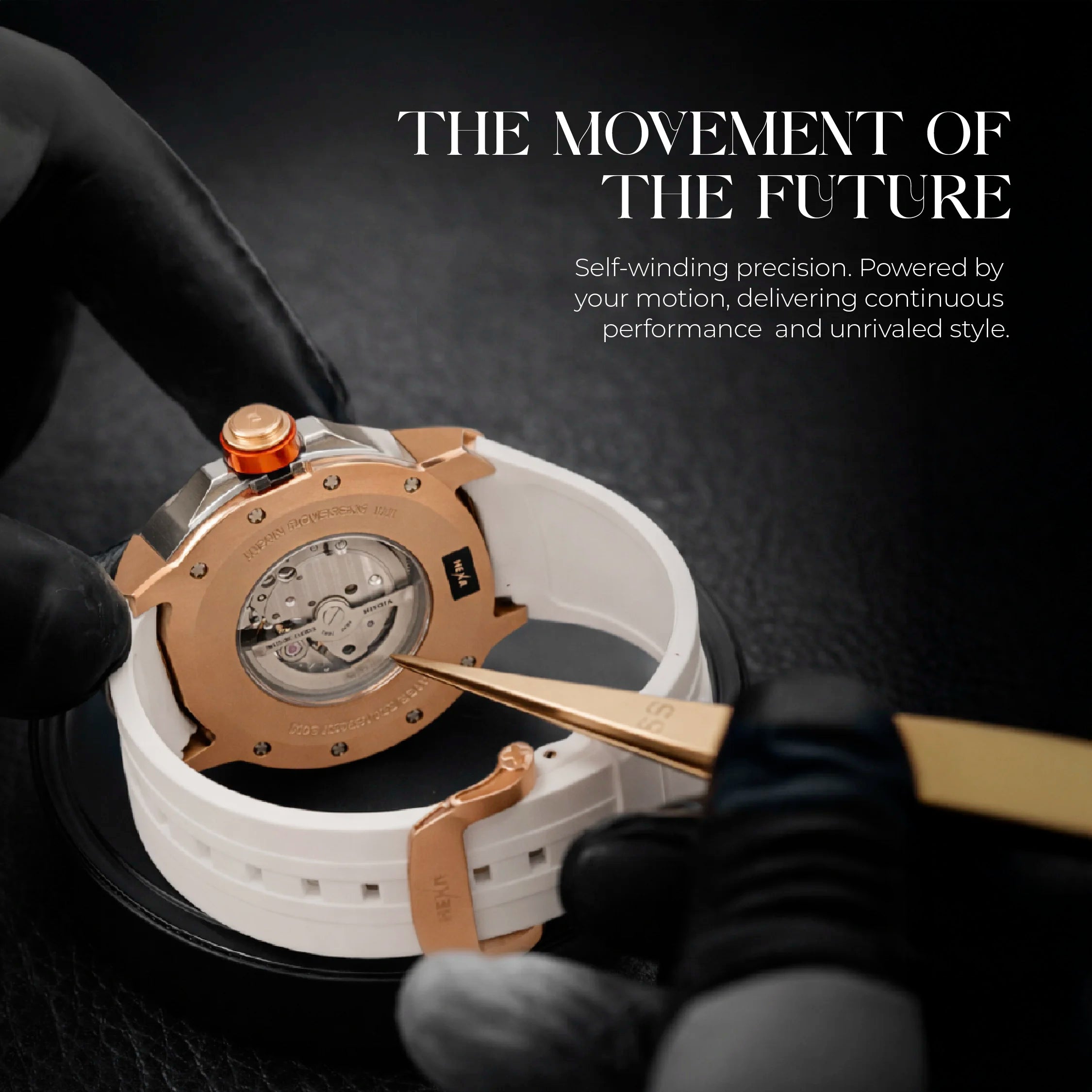 Hexa Atlas Skeleton Automatic Watch for Men | Miyota Japan Movement | Transparent Skeleton Dial | Sapphire Crystal Glass | Stainless Steel Case | Red Accent | Silicone Strap | 42.5mm | 5ATM