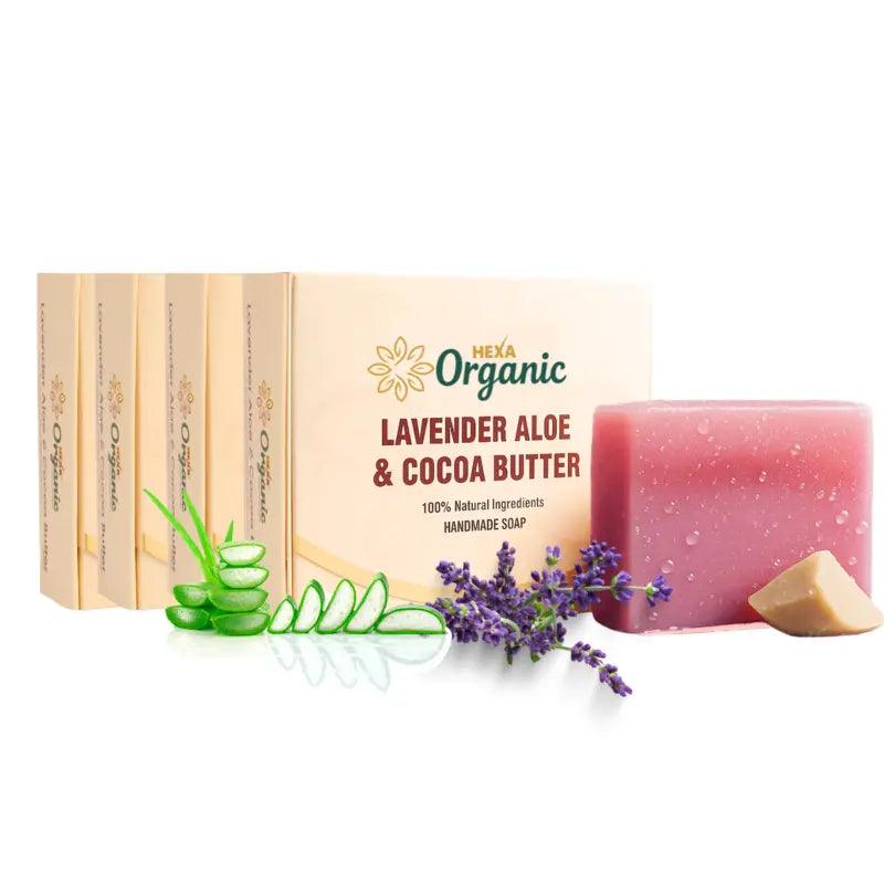 HEXA Organic Handmade Herbal Soap – Lavender, Aloe Vera & Cocoa Butter