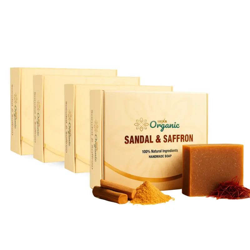 HEXA Organic Handmade Herbal Soap – Sandal & Saffron