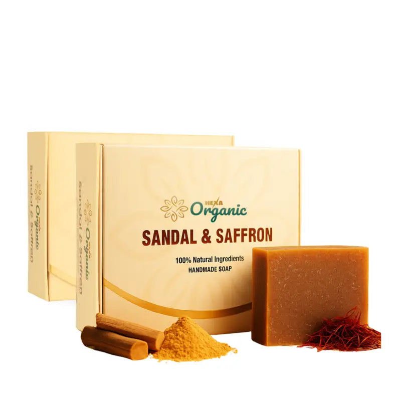 HEXA Organic Handmade Herbal Soap – Sandal & Saffron