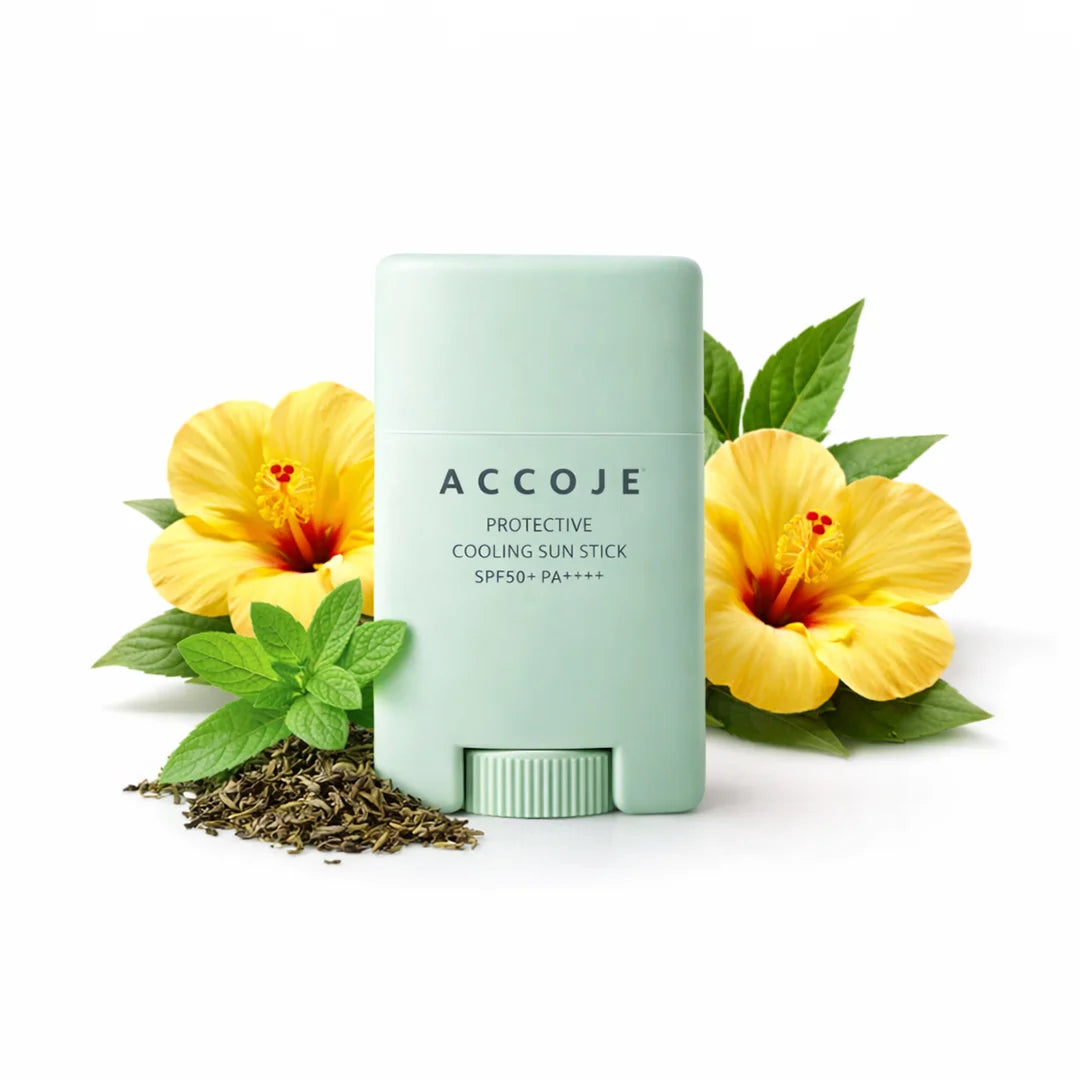 ACCOJE Protective Cooling Sun Stick SPF50+ PA++++ | Portable Korean Sunscreen Stick with Cooling & Hydrating Effect | Broad Spectrum UV Protection | Lightweight Travel Friendly Sun Stick – 15g