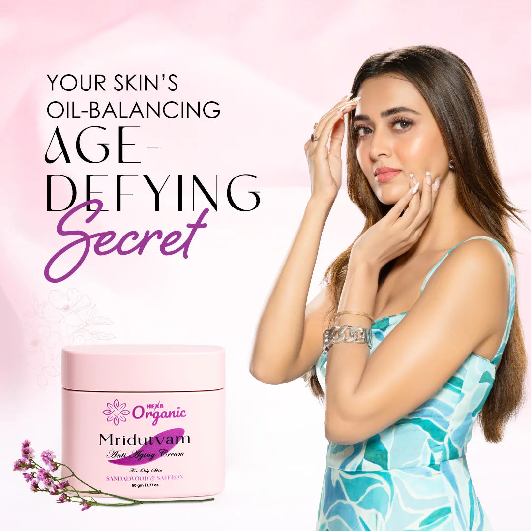 Mridutvam Anti-Ageing Cream for Oily Skin | Oil Control, Pore Tightening & Youthful Glow