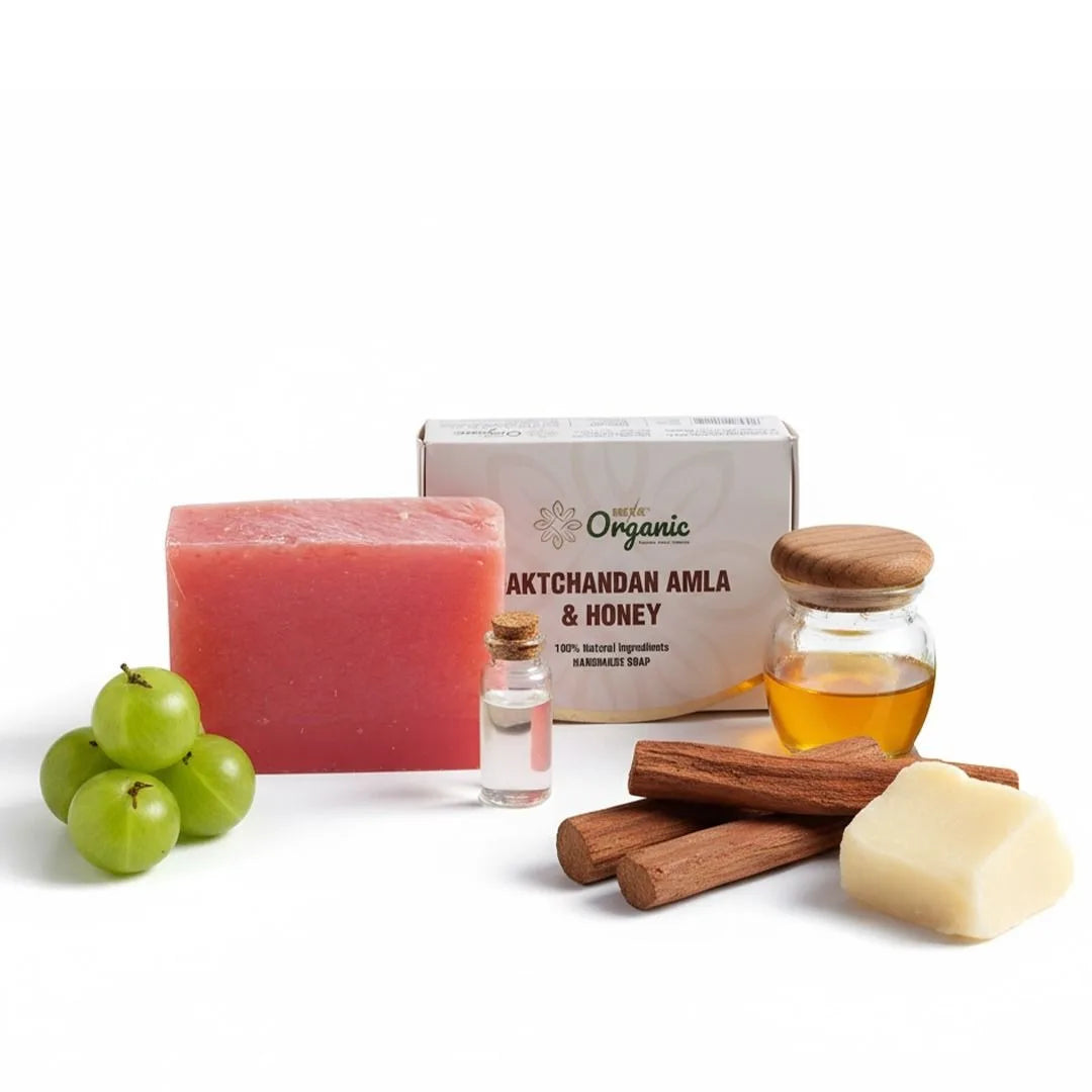 HEXA Organic Handmade Herbal Soap – Raktchandan, Amla & Honey
