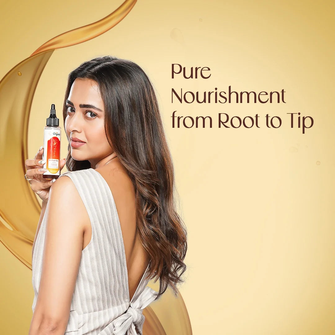 HEXA Organic RudraPushpa Hair Oil – With Hibiscus, Bhringraj, Amla, Brahmi, Jatamansi, Tulsi & Sesame Oil | Reduces Hair Fall, Promotes Growth, Nourishes Scalp | Paraben & Mineral Oils Free | 100 ml