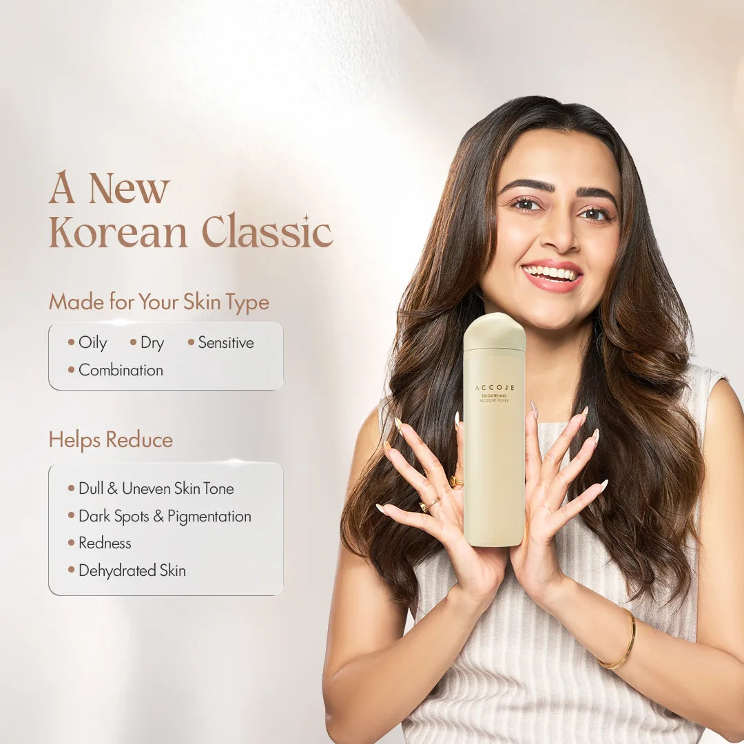 ACCOJE Brightening Moisture Toner | Hydrating & Radiance-Boosting Facial Toner | Niacinamide, Jeju Lotus Root & Green Tea Extract | Deep Hydration & Skin Prep | Korean Skincare Toner – 130ml