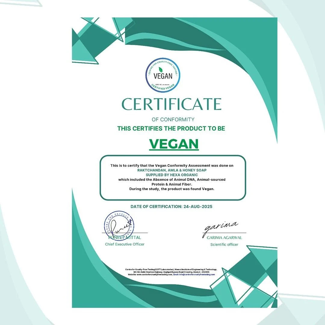 HEXA Organic Handmade Herbal Soap – Raktchandan, Amla & Honey