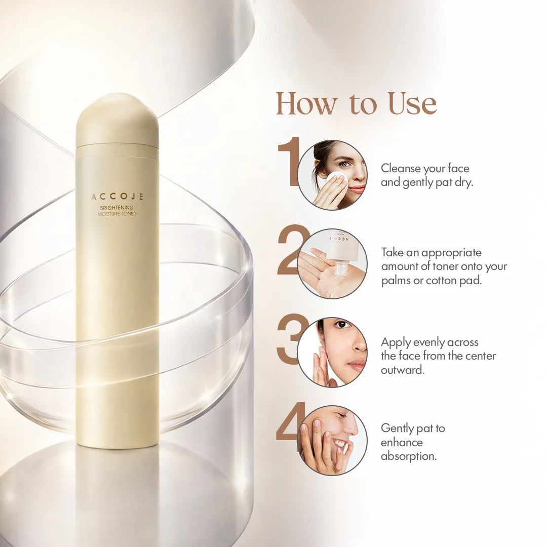 ACCOJE Brightening Moisture Toner | Hydrating & Radiance-Boosting Facial Toner | Niacinamide, Jeju Lotus Root & Green Tea Extract | Deep Hydration & Skin Prep | Korean Skincare Toner – 130ml