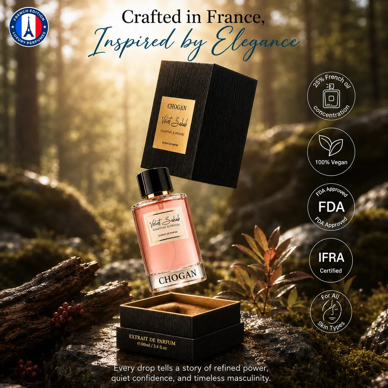 Chogan Velvet Zahab Unisex Extrait de Parfum 50ml & 100ml | Woody Gourmand Fragrance