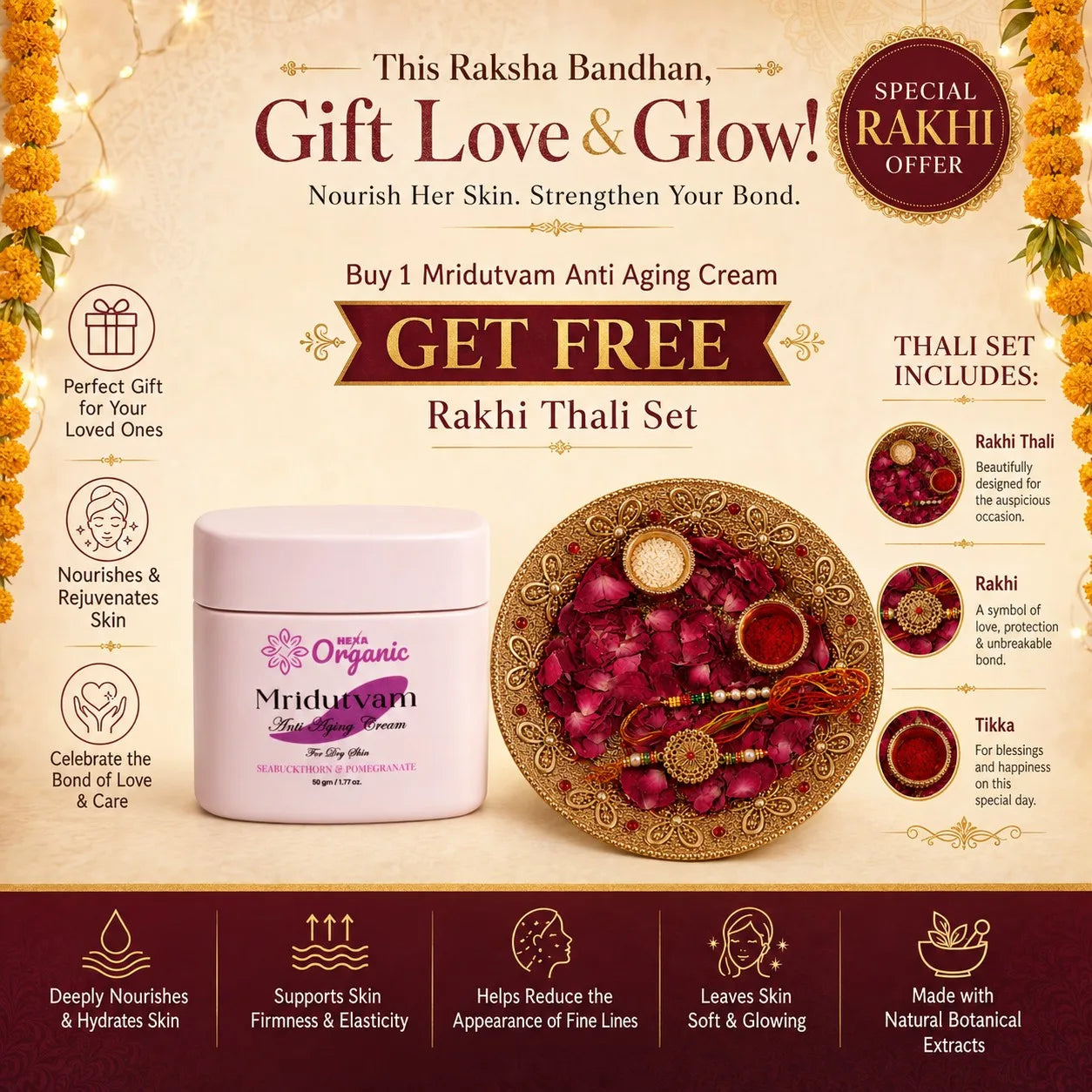 Mridutvam Anti-Ageing Cream for Oily Skin | Oil Control, Pore Tightening & Youthful Glow