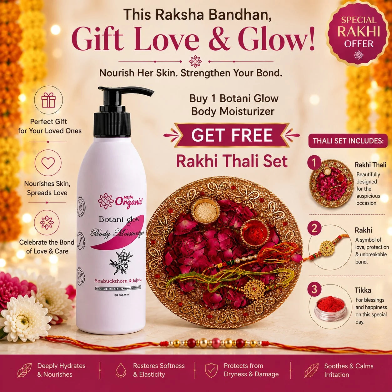 Hexa Organic Body Moisturizer with Seabuckthorn & Shea Butter – 250 ml