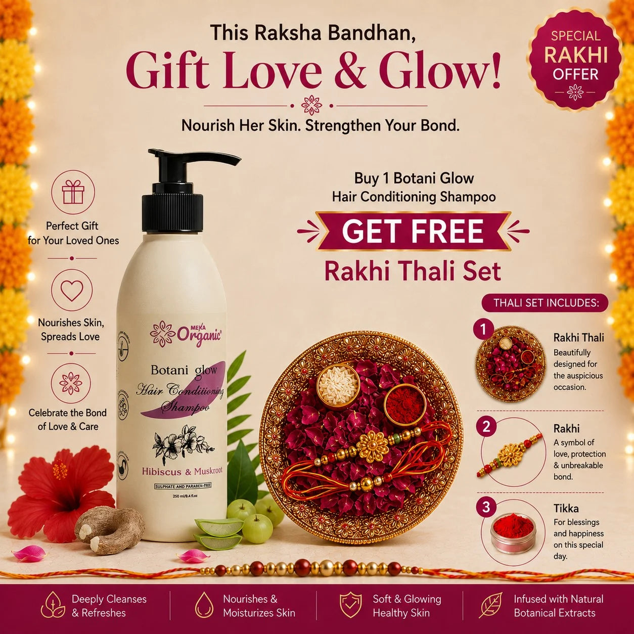 Hexa Organic Conditioning Shampoo with Hibiscus & Bhringraj – 250 ml