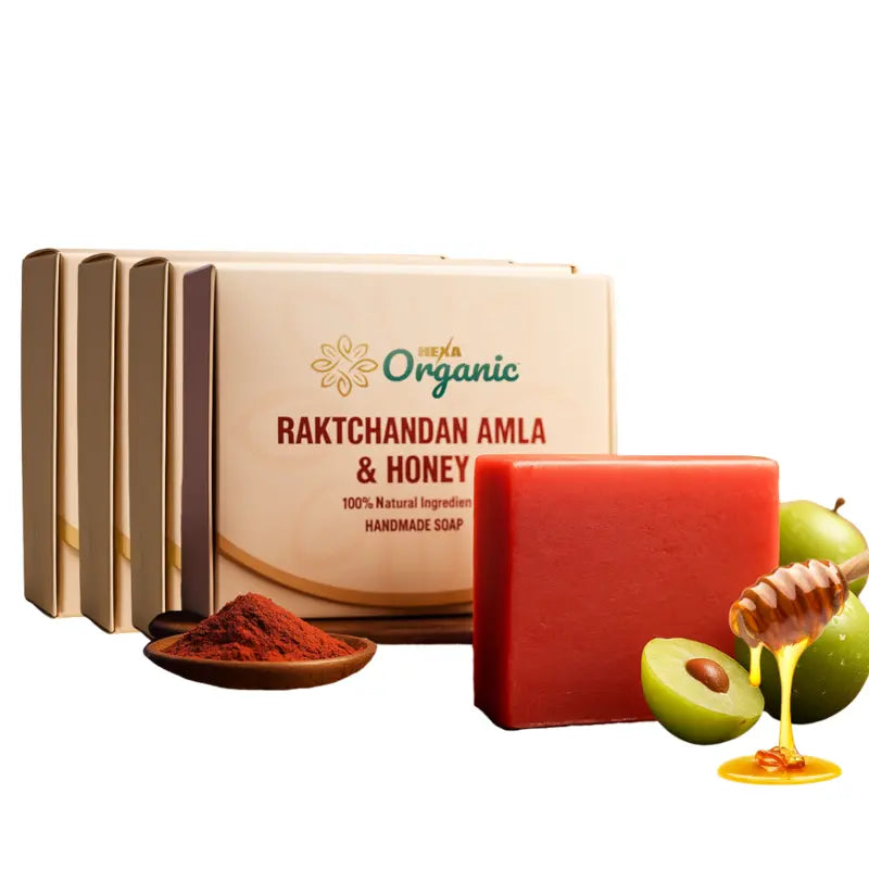 HEXA Organic Handmade Herbal Soap – Raktchandan, Amla & Honey