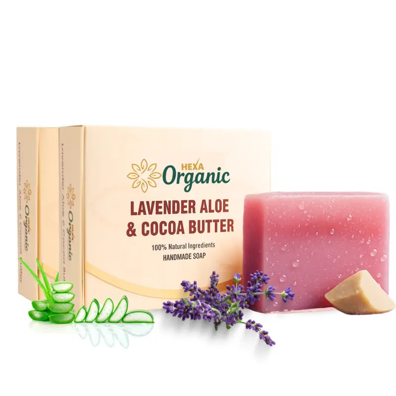HEXA Organic Handmade Herbal Soap – Lavender, Aloe Vera & Cocoa Butter